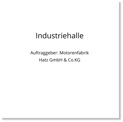 Industriehalle  Auftraggeber: Motorenfabrik Hatz GmbH & Co.KG